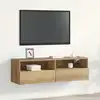 Image de Meuble Tv Mural Montage Mural Chêne Artisanal 100 X 30 X 30 Cm Vidaxl