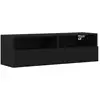 Image de Vidaxl meuble tv mural chêne noir 100 x 30 x 30 cm bois d'ingénierie