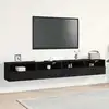 Image de Meuble Tv Mural Montage Mural 2 Pcs Chêne Noir 100 X 30 X 30 Cm Vidaxl