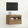 Image de Meuble Tv Mural Avec Led Chêne Artisanal 60 X 30 X 40 Cm Vidaxl