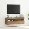 Image de Meuble Tv Mural Avec Led 2 Pcs Chêne Artisanal 60 X 30 X 40 Cm Vidaxl