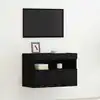 Image de Meuble Tv Mural Chêne Noir 60 X 30 X 40 Cm Bois D'ingénierie Vidaxl