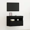 Image de Meuble TV noir 60×30×40 cm avec éclairage LED   MDF style contemporain