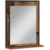 Image de Miroir mural rectangulaire - vidaXL - 50x12x60 cm - Bois ancien - Verre et bois ingénierie - Avec étagère