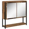 Image de Armoire miroir murale - vidaXL - 60x16x60 cm - Bois ancien - Bois dingénierie - 2 portes en verre - 3 compartiments
