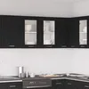 Image de Cabinet en verre noir en chêne 80x31x60 cm fabriqué en bois d ingénierie