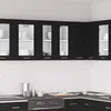 Image de Armoire en verre suspendue en chêne noir 60x31x60 cm fabriquée en bois d ingénierie