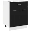 Image de Meuble de cuisine bas en chêne noir - vidaXL - Bois dingénierie - 60x46x81.5 cm - 21.8 kg - 1 tiroir - 1 étagère