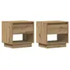 Image de Vidaxl table de nuit avec tiroir 2 pcs chêne artisanal 45 x 34 x 44 cm