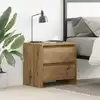 Image de Cabinet De Chevet Avec Tiroir Chêne Artisanal 45 X 34 X 44,5 Cm Vidaxl