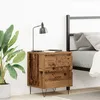 Image de Table de chevet - Bois ancien - 2 tiroirs - Style vintage - 40x35x50 cm