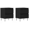 Image de Vidaxl cabinet de chevet avec tiroir 2 pcs chêne noir 40 x 35 x 50 cm