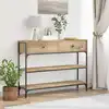Image de Table Console Avec Tiroir Chêne Artisanal 100 X 25 X 75 Cm Vidaxl