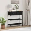 Image de Table console - console extensible Vidaxl Table console Chêne noir 725 x 25 x 75 cm Bois dingénierie