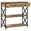 Image de Vidaxl table console avec tiroir chêne artisanal 75 x 28 x 75 cm