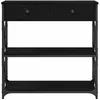 Image de Table console industrielle - vidaXL - 75x28x75 cm - Chêne noir - Bois aggloméré et métal - Avec tiroir - Avec étagère