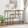 Image de Table Console Avec Étagère Chêne Artisanal 100 X 35 X 75 Cm Vidaxl