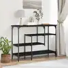 Image de Table Console Avec Étagère Chêne Noir 100 X 35 X 75 Cm Vidaxl