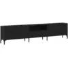 Image de Vidaxl meuble tv chêne noir 200 x 25 x 44 cm bois d'ingénierie