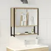 Image de Meuble de salle de bain miroir Chêne Sonoma 60x16x60 cm en bois d ingénierie