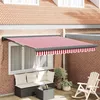 Image de vidaXL Auvent rétractable Rouge et Blanc 300 x 250 cm Tissu et Métal 3329994