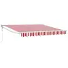 Image de Vidaxl auvent rétractable rouge et blanc 350 x 250 cm