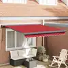 Image de Auvent Rétractable Rouge 350 X 250 Cm Tissu Et Métal Vidaxl