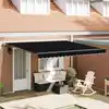 Image de Auvent Rétractable Noir 400 × 300 Cm Tissu Et Aluminium Vidaxl