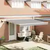 Image de Auvent Rétractable Gris Clair 400 × 300 Cm Tissu Et Aluminium Vidaxl