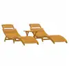 Image de Vidaxl transat 3 pcs marron bois d'acacia massif