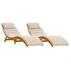 Image de Vidaxl transat avec coussin 2 pcs blanc crème bois d'acacia massif