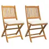 Image de Vidaxl chaise pliante avec coussin 2 pcs marron bois d'acacia massif