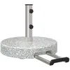 Image de Pied de parasol rond - vidaXL - 29 kg - Gris granit - Roulettes - Poignée - Granit naturel - Finition polie - Extérieur