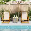 Image de Chaise De Plage Avec Coussin 2 Pcs Marron Bois D'acacia Massif Vidaxl