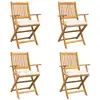Image de Vidaxl chaise pliante avec coussin 4 pcs blanc 49 x 57.5 x 92cm