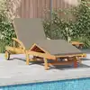 Image de Transat 2 Pcs Taupe 200 X 67 X 84 Cm Bois D'acacia Massif Vidaxl