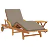 Image de Vidaxl transat 2 pcs taupe 200 x 67 x 84 cm bois d'acacia massif