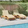 Image de Transat 3 Pc Bois D'acacia Massif Beige Vidaxl