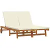 Image de Transat Marron 125 X 200 X 84 Cm Bois D'acacia Massif Vidaxl