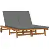 Image de Transat Marron 125 X 200 X 84 Cm Bois D'acacia Massif Vidaxl
