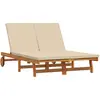 Image de Transat Marron 125 X 200 X 84 Cm Bois D'acacia Massif Vidaxl