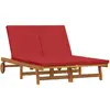 Image de Transat Marron 125 X 200 X 84 Cm Bois D'acacia Massif Vidaxl
