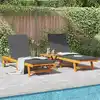 Image de Transat 2 Pc Bois D'acacia Massif Marron Vidaxl