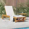 Image de Chaise Longue Avec Table Bois Massif D'acacia Vidaxl