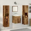 Image de Ensemble de meubles de salle de bain - 4 pièces - Bois massif récupéré - Miroir inclus - Design rustique