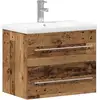 Image de Vidaxl meuble de lavabo de salle de bain avec tiroir 2 pcs bois ancien
