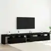 Image de Meuble Tv 2 Pc Chêne Noir Bois D'ingénierie Vidaxl