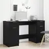 Image de Bureau Avec Porte Chêne Noir 133 X 50 X 75 Cm Bois D'ingénierie Vidaxl