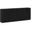 Image de Buffet moderne en bois dingénierie - vidaXL - Chêne Noir - 181x30x70 cm - 4 portes affleurantes - 5 tiroirs - Durable