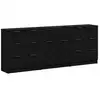 Image de Vidaxl buffet 3 pcs chêne noir 181 x 30 x 70 cm bois d'ingénierie